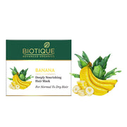Biotique Banana Deeply Nourishing Hair Mask| Enriched with Natural Banana Extracts | Helps Strengthen, Hydrate & Smooth Normal to Dry Hair | Reduces Frizz, Breakage & Dryness | 175g (Pack of 1)