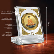 DIVINITI 24K Gold Plated Religious Car Dashboard Frame | Premium God Idol Frame for Car, Home Mandir & Office Table | Spiritual Gift, Decorative Showpiece | Buddha