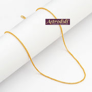 ASTRODIDI Gold Plated Chain | 24 Inch Stylish Light Weighted Golden Brass Neck Chain For Girls Women Men Boys (CHAIN-BALA-08)