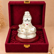 DIVINITI Premium Lord Shiva Idol with Silver-Tone Finish | Mahadev Shiv Ji Bust Showpiece with Decorative Base & Premium Gift Box | Home, Mandir, Office & Spiritual Gifting | 8 x 6 cm