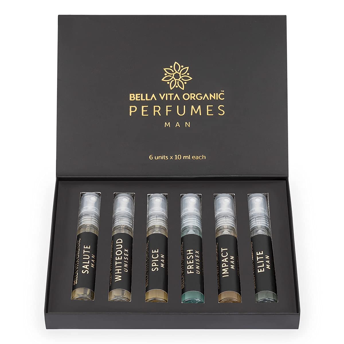 Bella Vita Luxury Organic Luxury Woman Liquid Eau De Parfum Gift Set For Women, 4X20Ml With Date & Luxury Man Perfume Gift Set For Men, 4 X 20Ml With Klub