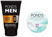 POND's Light Cream Moisturiser 100Ml& Men's Energy Bright Anti-Dullness Facewash With Coffee Bean, 100 G