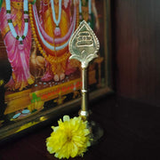 Aalayam Selveer Metal Lord Murugan Vel With Stand 5.5 Inches Brass Gold Colour 1 Piece,Religious