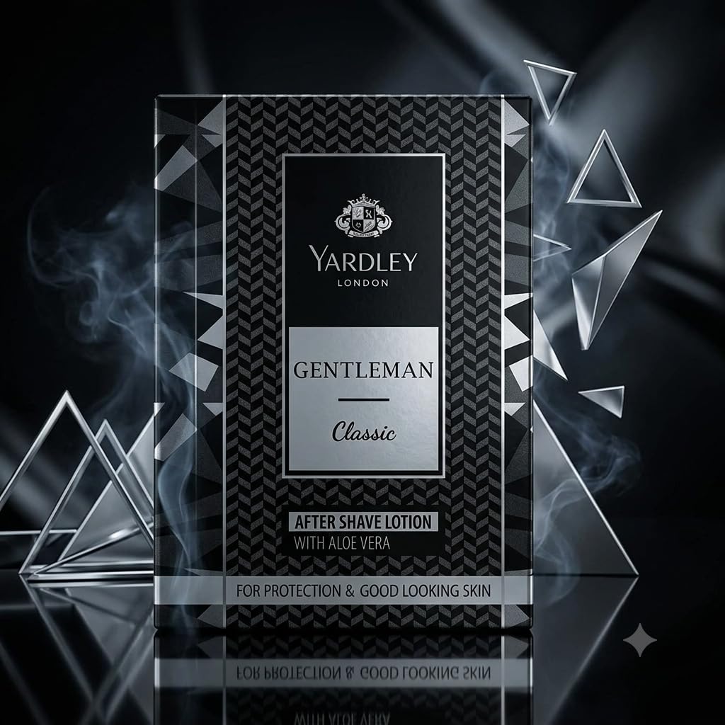Yardley London Gentleman Classic After Shave Lotion with Aloe Vera | Soothes & Refreshes Skin After Shaving | Men's After Shave | Helps Protect Skin & Reduce Post-Shave Discomfort | 50ml