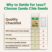 Zandu Chia Seeds, 200g I Premium & Raw Seeds I Rich in Omega-3 Fatty Acids I Helps in Weight Management