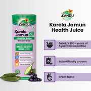 Zandu Karela Jamun + 3 Herbs Health Juice | Power of Karela, Jamun + 3 effective herbs | For Healthy Sugar level | Purifies blood naturally | Natural & Safe | Great taste | 1L