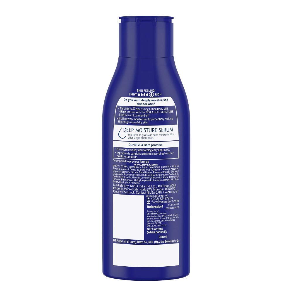 Nivea Nourishing Lotion Body Milk- 200ml + NIVEA Soft Light Moisturiser With Vitamin E- 50ml- Pack Of 2