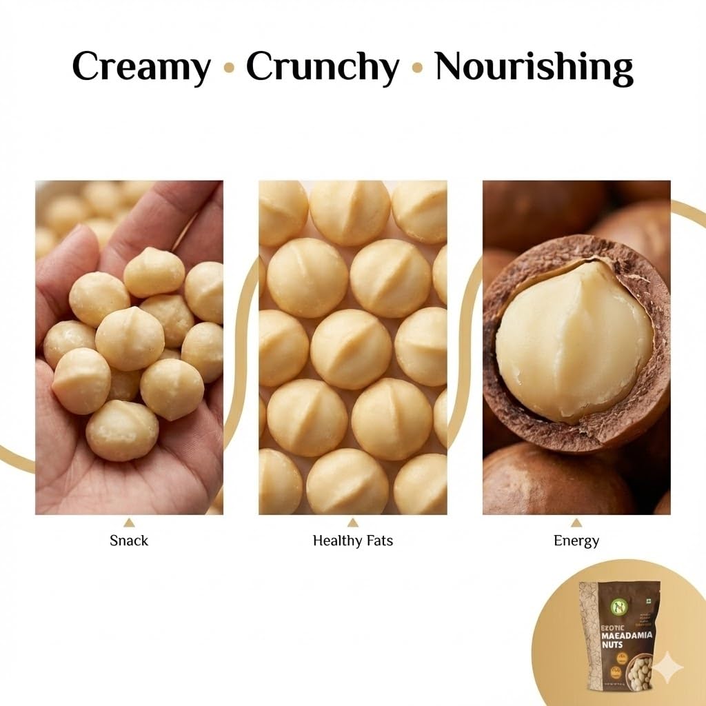 NatureVit Macadamia Nuts 250 Gram | Creamy, Crunchy & Loaded with Good Fats | Keto-Friendly Superfood for Snacking, Baking & Gifting | Heart-Healthy Premium Dry Fruit