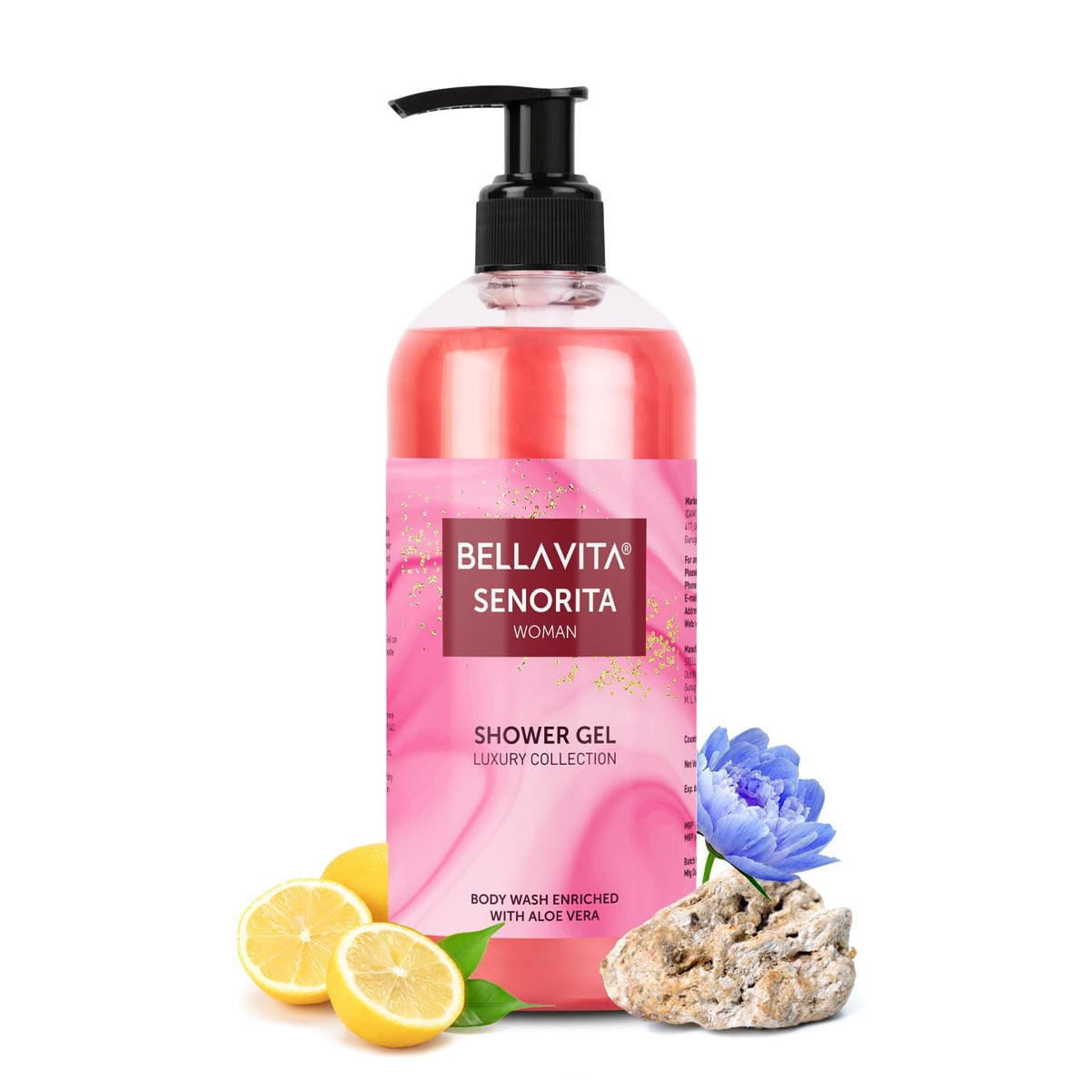 Bella Vita Luxury Senorita Woman Body Wash Refreshing Shower Gel for Deep Cleansing, Hydrating, Moisturising, Softer & Smoother Skin with Aloe Vera 500 Ml
