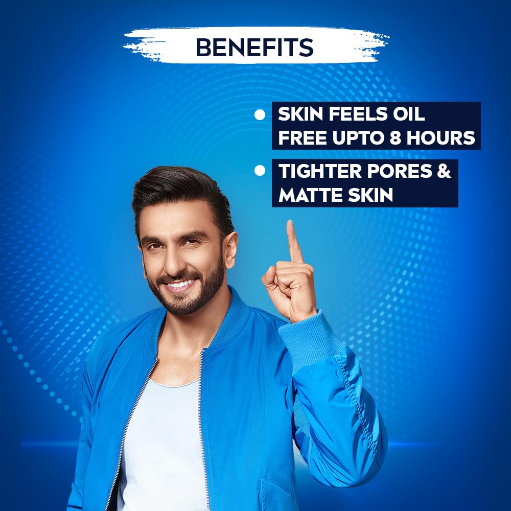 NIVEA MEN Oil Control Face Wash 100 g | With Magnolia Bark Extracts for 12 Hr Oil Control in Summer | 10 X Vitamin C Effect for Radiant Skin | For Oily Skin