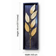 DSH Leaf Wall Art Panels Modern Rustic Home Décor Wall Hanging Sculpture for Living Room, Bedroom & Office (45X15 CM) Decoration Item (Titan Leaf, 1 Frame)