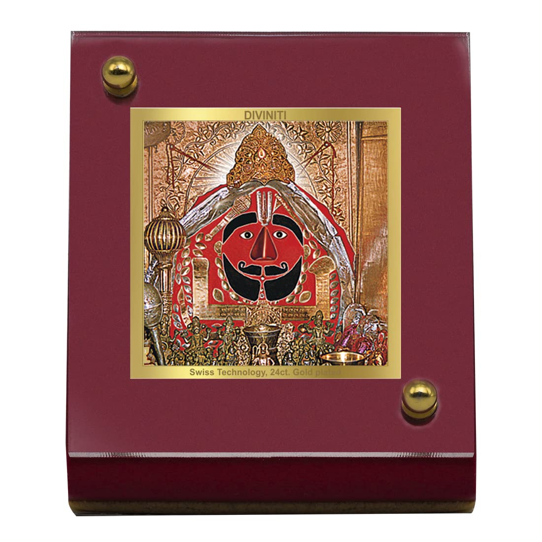 DIVINITI 24K Gold Plated Religious Car Dashboard Frame | Premium God Idol Frame for Car, Home Mandir & Office Table | Spiritual Gift, Decorative Showpiece | Salasar Balaji