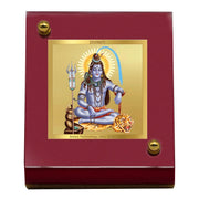 DIVINITI 24K Gold Plated Religious Car Dashboard Frame | Premium God Idol Frame for Car, Home Mandir & Office Table | Spiritual Gift, Decorative Showpiece | Shiva