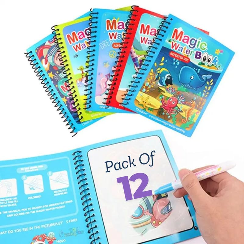Toy Imagine Magic Water Drawing Book for Kids, Pack of 12