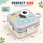 Toy Imagine Kids Stainless Steel Lunch Box, Elephant Grey