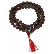 ASTRODIDI Black 5 Mukhi Rudraksha Mala for Wearing and Mantra Japa | Natural Five Face Panchmukhi Rudraksh Beads Mala for Men and Women (Beads Size 7-8 MM)