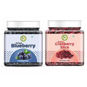 NatureVit Dried Blueberry & Cranberry Combo 600 Gram (300g + 300g) | Healthy Dried Berries | Antioxidant-Rich | Low Calorie Snack | Ideal for Snacking, Baking, Breakfast & Desserts