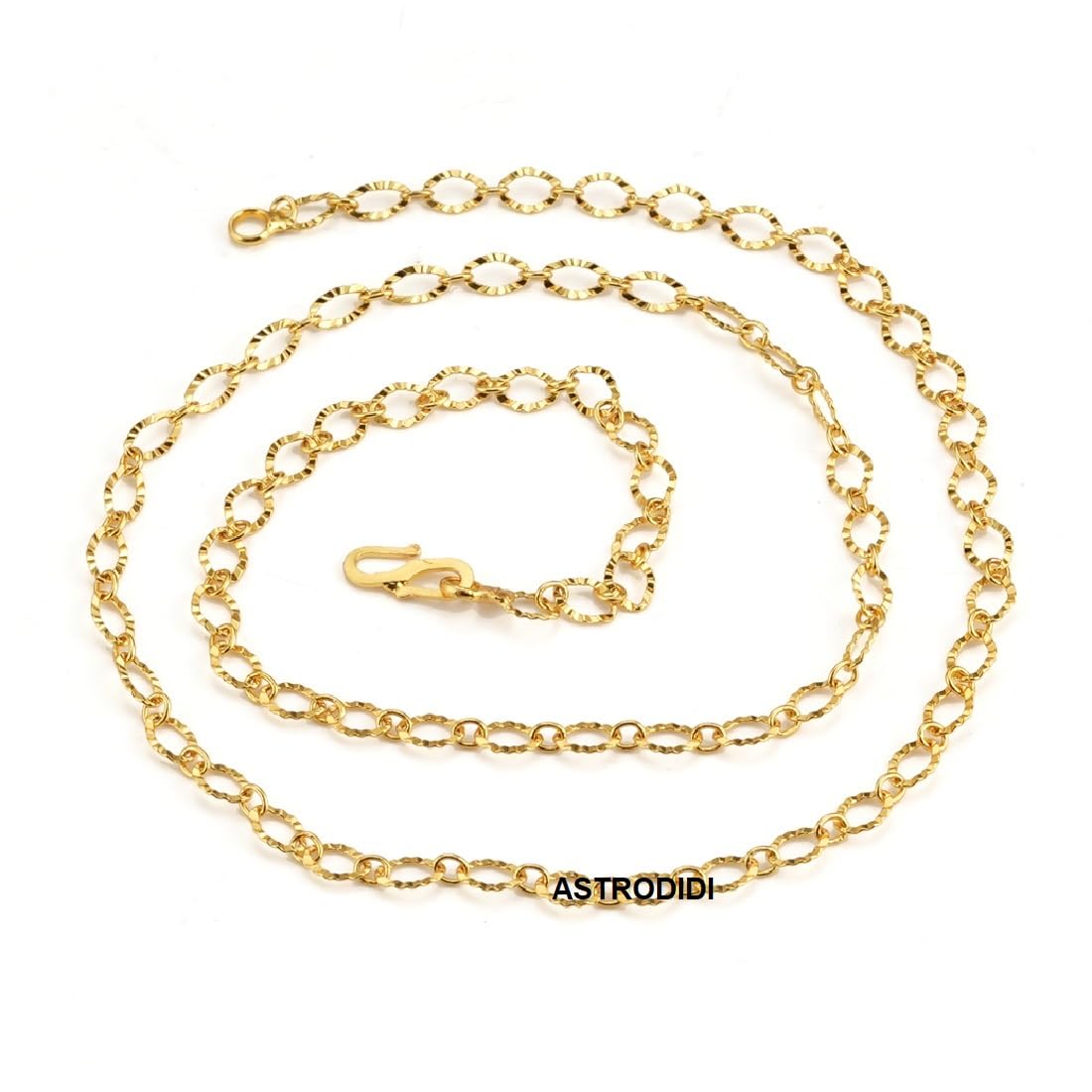 ASTRODIDI Gold Plated Chain | 24 Inch Stylish Light Weighted Golden Brass Neck Chain For Girls Women Men Boys (CHAIN-BALA-11)