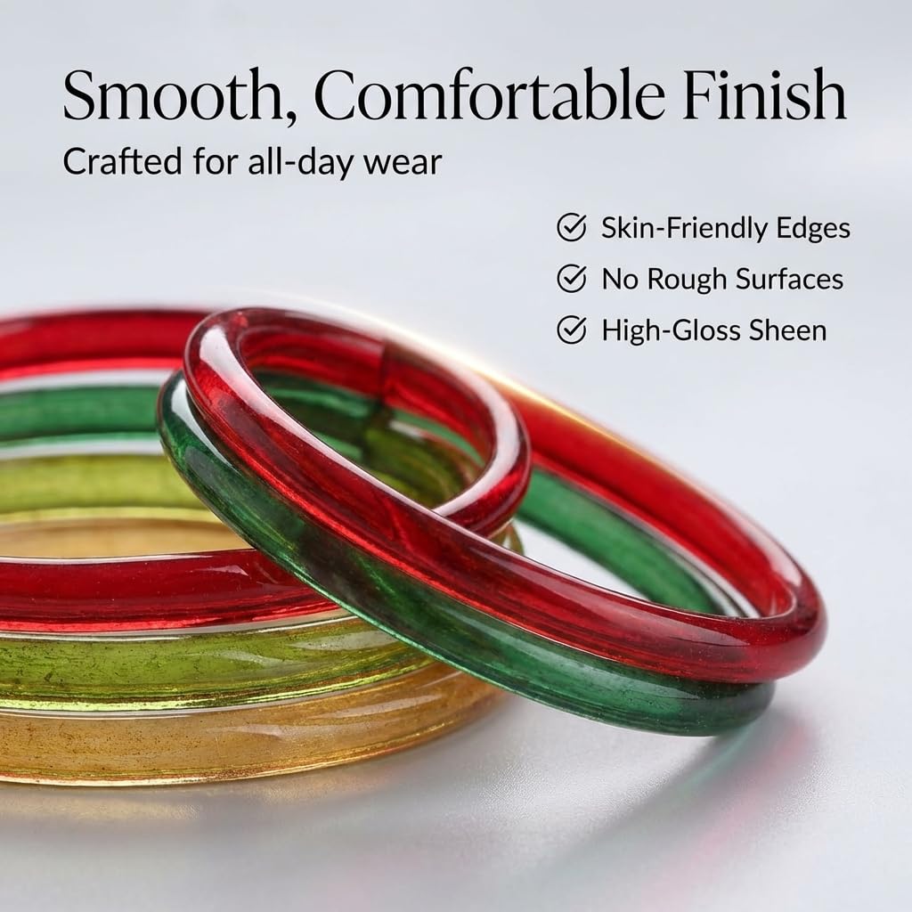 NMII Glass with Simple Or Attractive with Glossy Finished Kada Set For Women and Girls