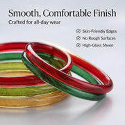 NMII Glass with Simple Or Attractive with Glossy Finished Kada Set For Women and Girls