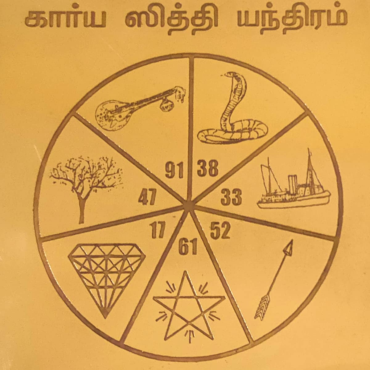 Aalayam Selveer Karya Siddhi Yantra | Kariya Siddhi Yantra Size 6"x6" Copper Brown Colour 1 Piece