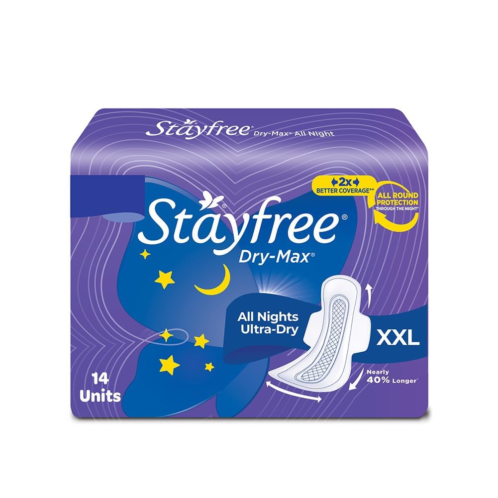 Stayfree Dry Max All Night Sanitary napkins (14 Count)