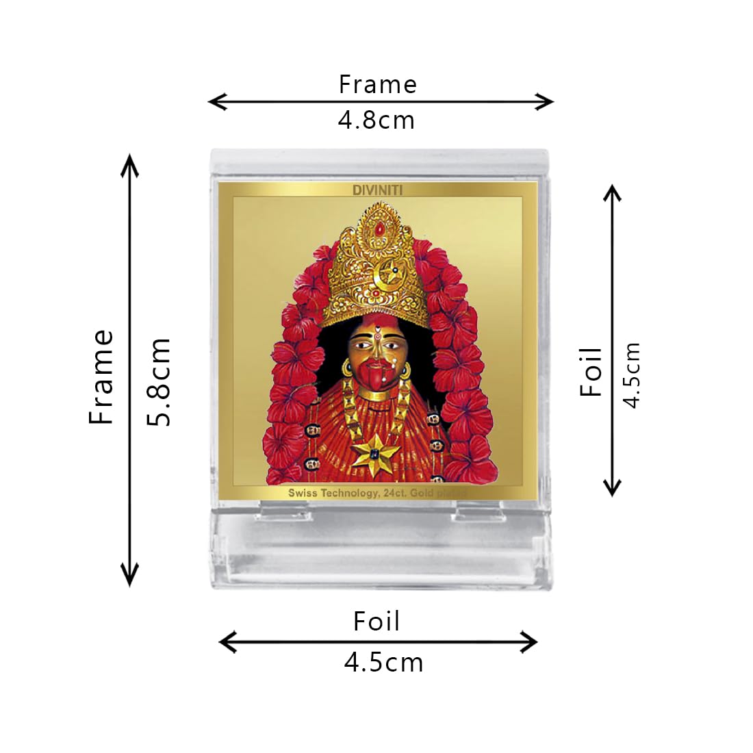DIVINITI 24K Gold Plated Religious Car Dashboard Frame | Premium God Idol Frame for Car, Home Mandir & Office Table | Spiritual Gift, Decorative Showpiece | Tara Devi