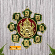 KridayKraft Ganesha Astavinayaka (8 Avatar of Lord Ganesh) Hanging in Gold Finish Ideal for Gift Purpose