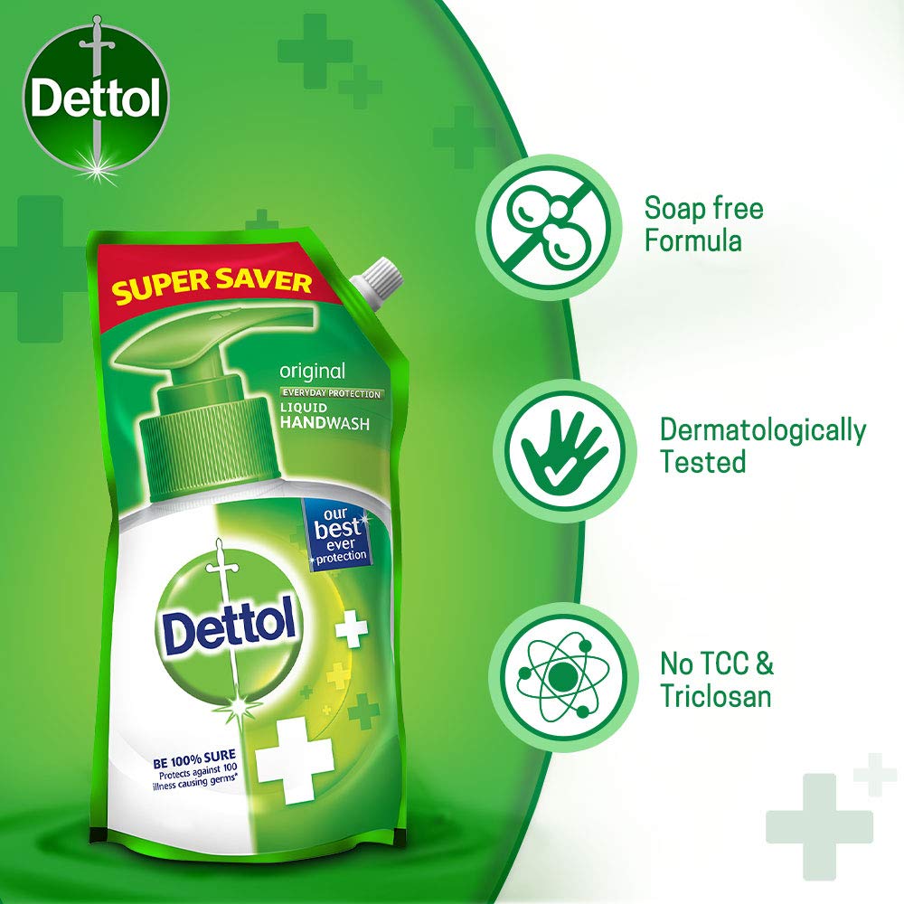 Dettol Kitchen Gel - 400 ml (Lemon) with Dettol Original Liquid Soap Refill - 750 ml
