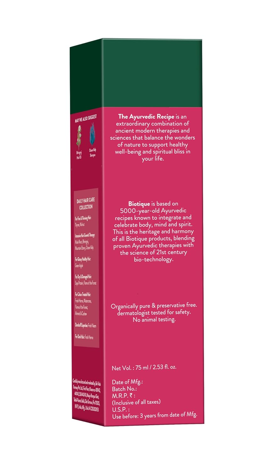 Biotique Mountain Ebony Vitalizing Serum | Prevents Hair Fall & Soothes Scalp| Promotes Hair Growth | 100% Botanical Extracts | Suitable for All Hair Types | 75ml