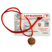 ASTRODIDI 5 Mukhi Rudraksha Original Certified Silver Plated Pendant | Natural Nepali Five Face Rudraksh Bead | Astrological Benefits | Unisex Design for Men & Women