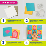 Fevicryl Festive Backdrop Kit - DIY Decor kit - (2ft x 2ft) pre-Cut MDF Board, Acrylic Colours, Stencils & a Guide | Unique Decoration Item | Perfect for Festive Gifting.