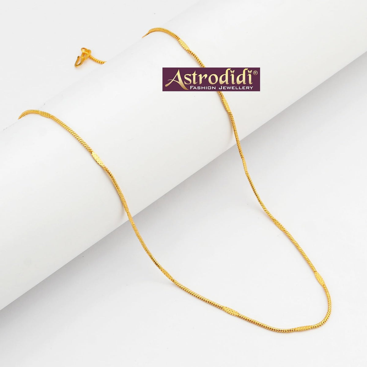 ASTRODIDI Gold Plated Chain | 24 Inch Stylish Light Weighted Golden Brass Neck Chain For Girls Women Men Boys (CHAIN-BALA-02)