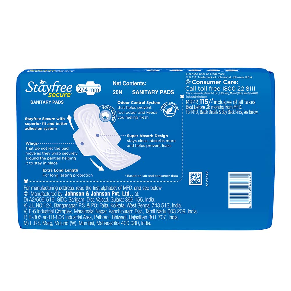 Stayfree Secure XL Cottony Sanitary Napkins with Wings for women, Extra Large (30 Count) with Stayfree Dry Max All Night XL Sanitary Napkins 7 Count