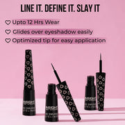 INSIGHT No Smudge Eyeliner - Black | Intense Matte Finish | Quick Drying |Smooth Application | Waterproof | Smudgeproof, 4 ml