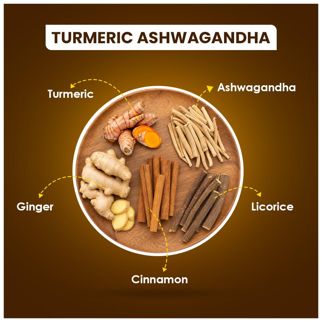 BLUE TEA - Turmeric Tea - Ashwagandha - 30 Tea Bags - Plant Based | CURCUMIN RICH - HERBAL BLEND | Herbal Tea - Caffeine Free | Gluten Free | Reusable Tin Pack