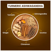 BLUE TEA - Turmeric Tea - Ashwagandha - 30 Tea Bags - Plant Based | CURCUMIN RICH - HERBAL BLEND | Herbal Tea - Caffeine Free | Gluten Free | Reusable Tin Pack
