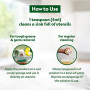 Dettol Lemon Fresh Dishwash liquid and Kitchen Gel | Cuts Tough Grease | Remove germs | 1500ml, (Refill Pack) (Pack of 2)