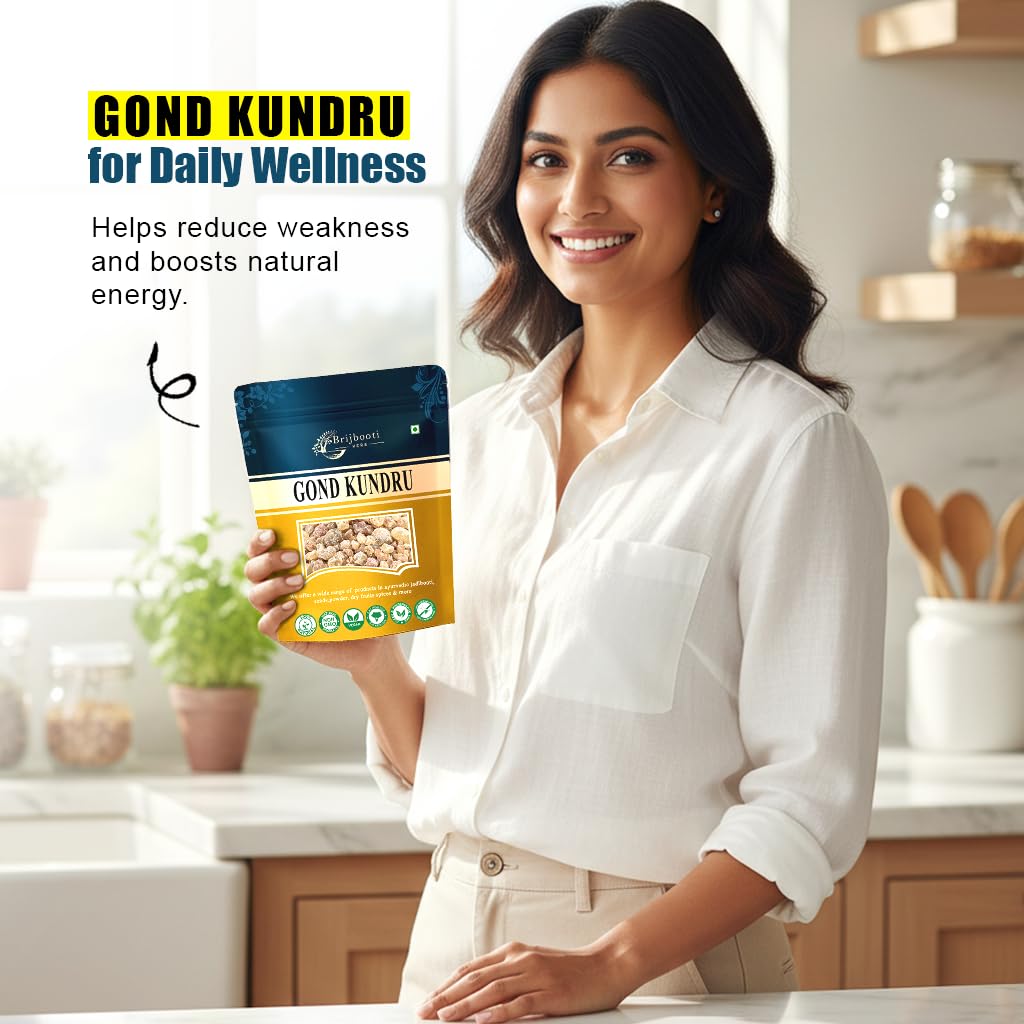 Brijbooti Gond Kundru 200 Grams - Shallaki Gum - Gond Kondru - Boswellia Serrata Gum - Pure & Natural