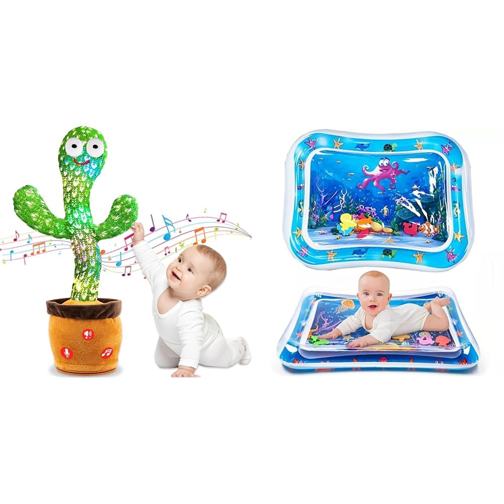 Toy Imagine Dancing Cactus Toy | Singing, Talking, Recording, Repeats Speech, Swing & Sing, Electronic Toy for Babies/Toddlers (1–10 Yrs) Inflatable Water Mat for Newborns | Sensory Play