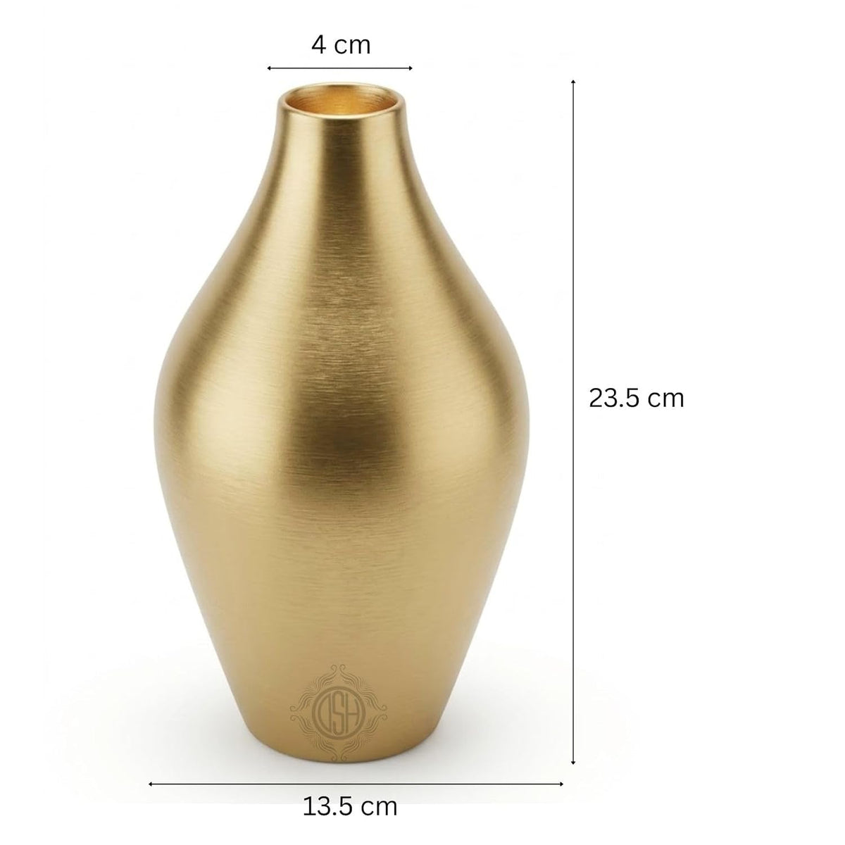 DSH Metal Flower Vase for Home Decor Living Room Kitchen Office (9 Inch) Metal Table Decorative Flower Pot