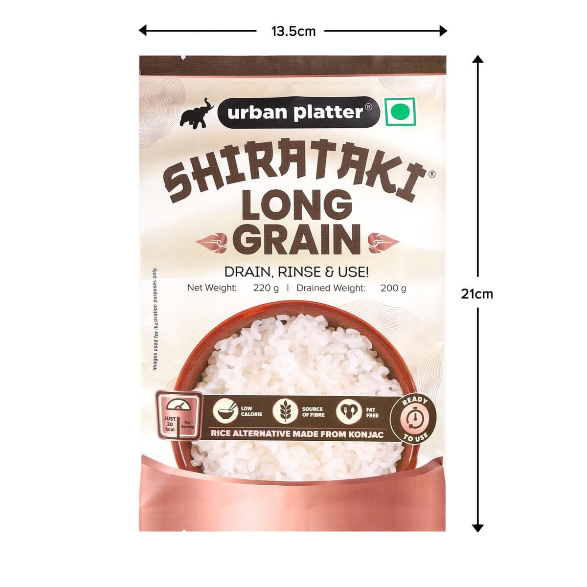 urban platter Shirataki Long-Grain Rice (Pack of 3) (Keto-Friendly | Low-Carb | Low-Calories | Fat-Free | Gluten-Free | Konjac Miracle Rice, 220 gram)