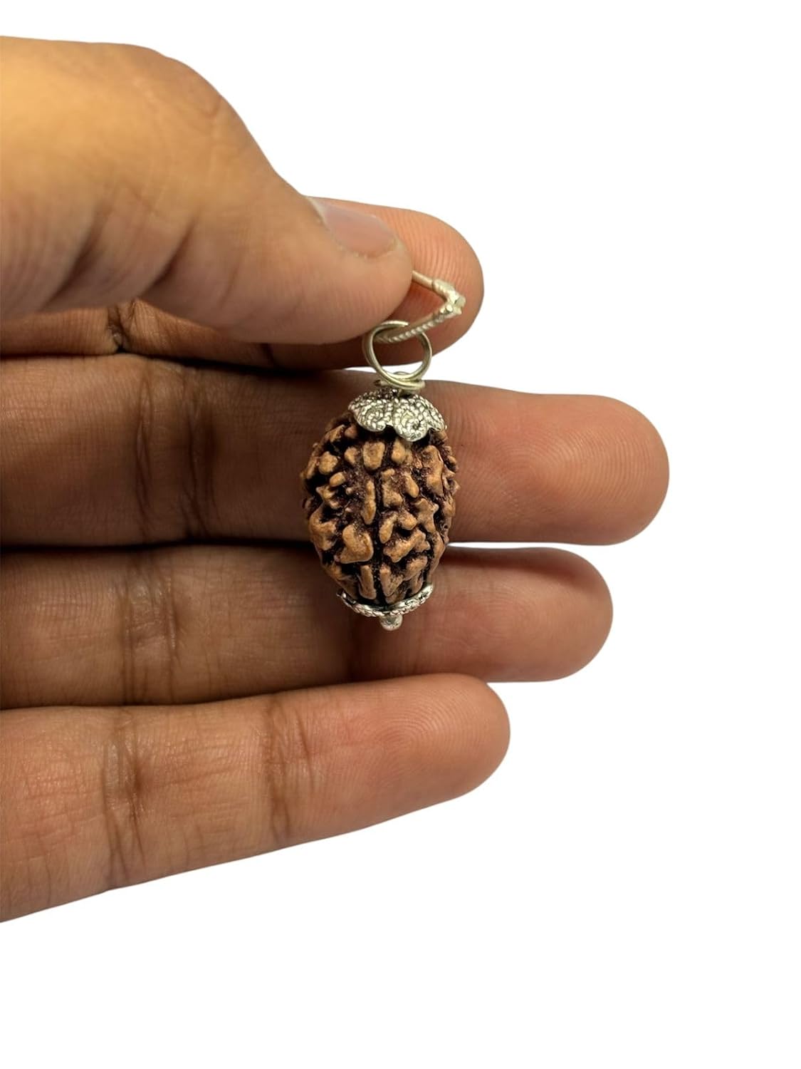 RUDRADIVINE 3 Mukhi Rudraksha Bead With Silver Plated Pendent Use For Both Male And Female