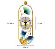 DSH Metal Hanging Handmade Wall Clock Multicolor Ticking Sound (26 X 10 Inch) for Bedroom Drawing Room Hall Dining Room Metal Wall Hanging (Clock Oval)