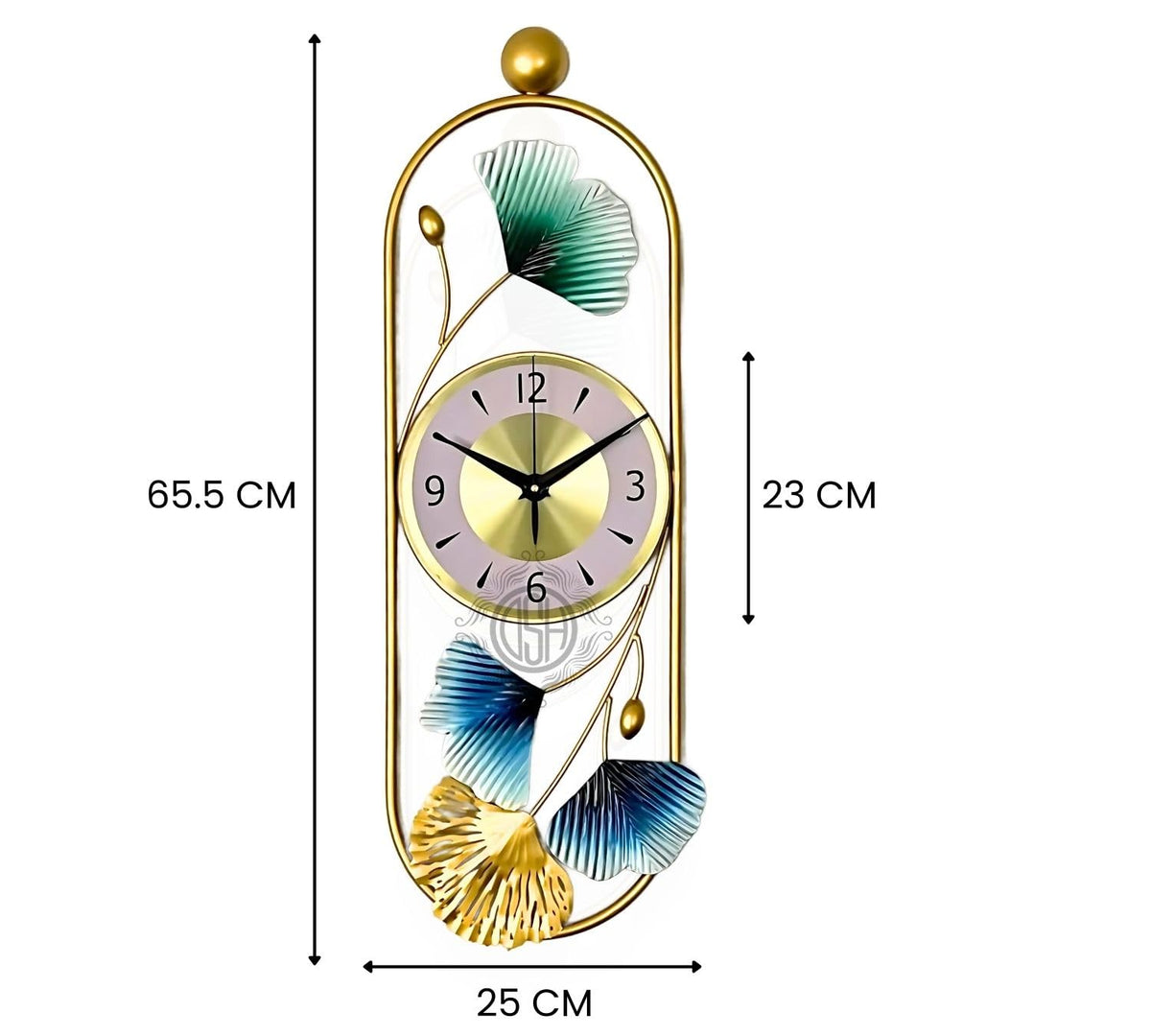 DSH Metal Hanging Handmade Wall Clock Multicolor Ticking Sound (26 X 10 Inch) for Bedroom Drawing Room Hall Dining Room Metal Wall Hanging (Clock Oval)