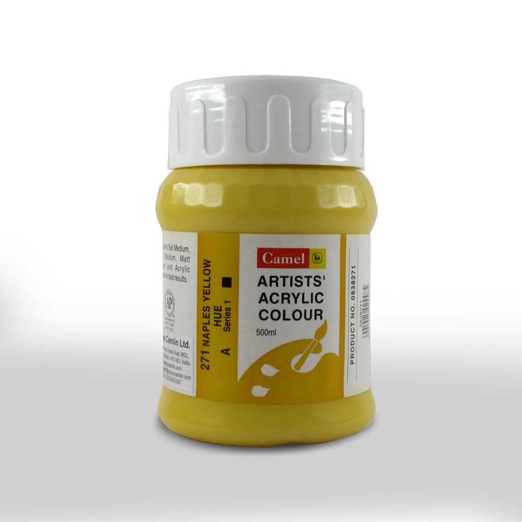 Camel Camlin Kokuyo Artist Acrylic Colour 500 ml Series 1 Naples Yellow Hue