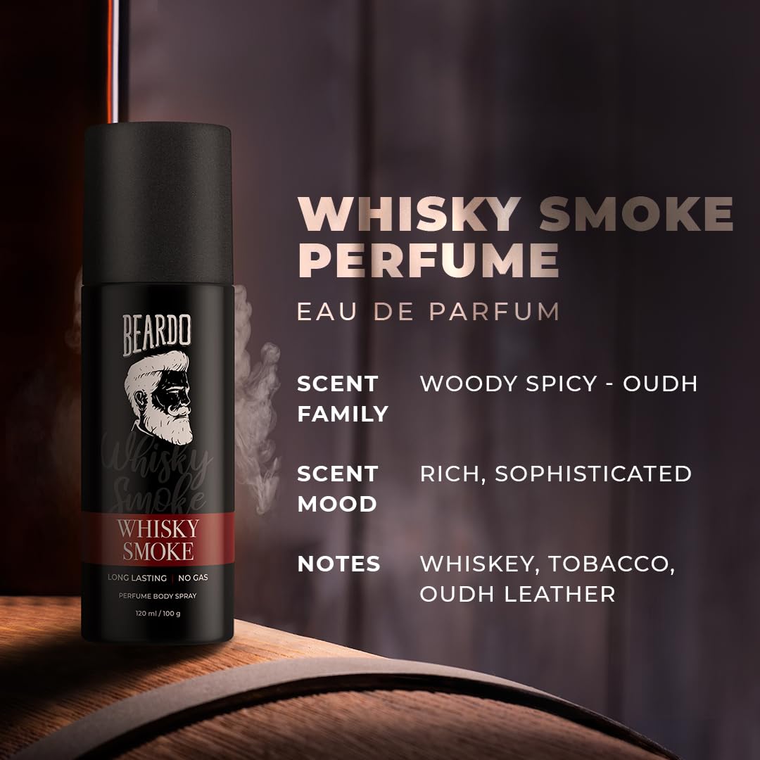 Beardo Godfather & Whisky Smoke Perfume Body Spray Combo (Set of 2) Citrus Aromatic Spicy | Deodorant | Deo For Men | Long Lasting Perfume| Christmas gift for men | Gift For Friends | Gift for Men