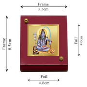 DIVINITI 24K Gold Plated Religious Car Dashboard Frame | Premium God Idol Frame for Car, Home Mandir & Office Table | Spiritual Gift, Decorative Showpiece | Shiva