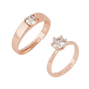 AstroDidi Diamond Look Couple Rings Combo, Zirconia Set