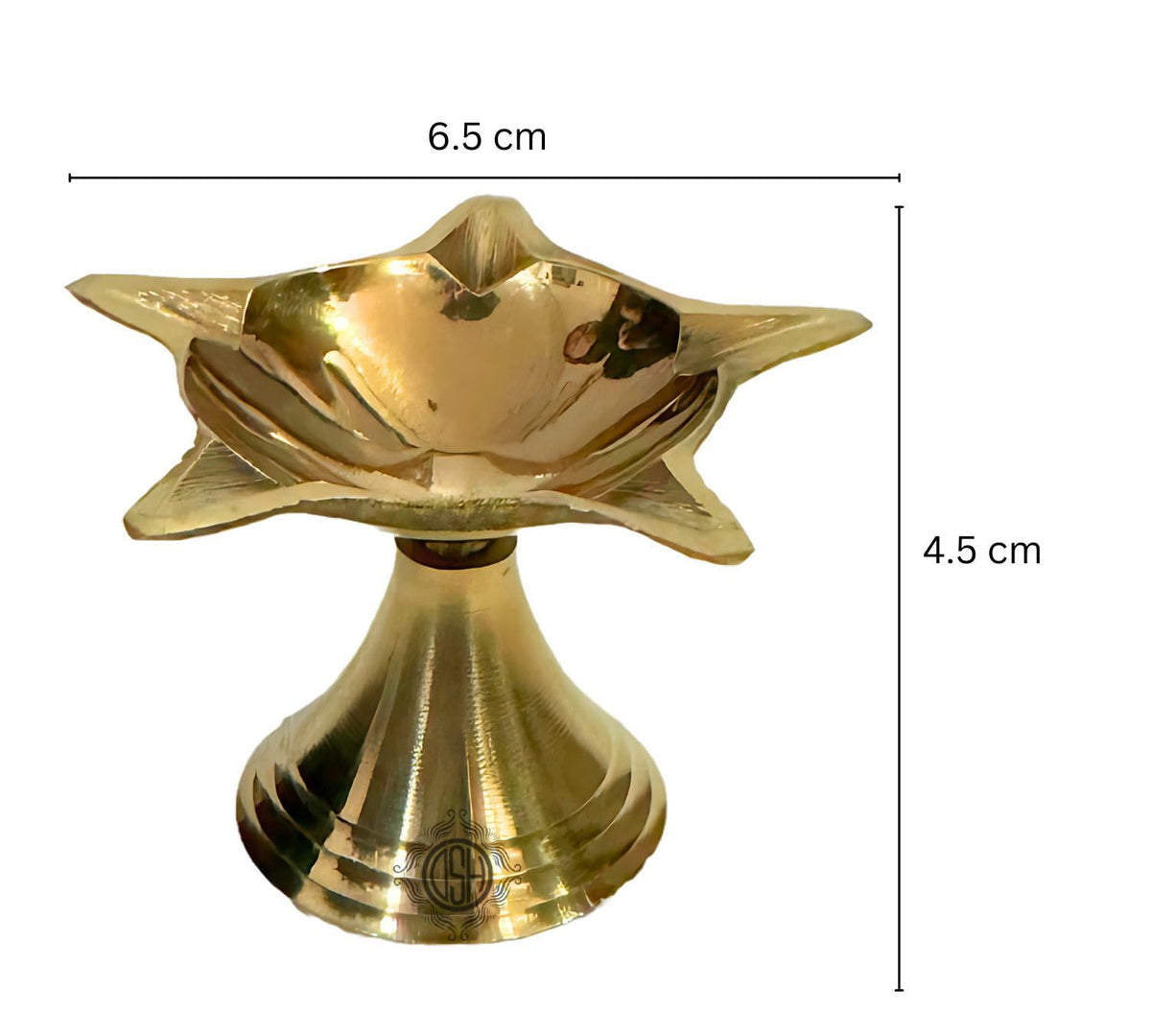 DSH Decorative Brass Diya with Stand Akhand Diya for Puja Room, Home, Office, Festive Decor and Gift for Diwali.